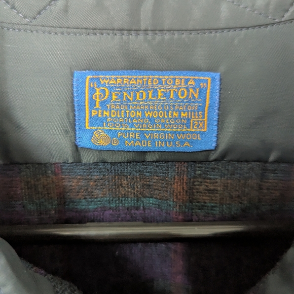 Vintage 60s Men's Pendleton Wool Flannel, 2XL - Picture 6 of 6